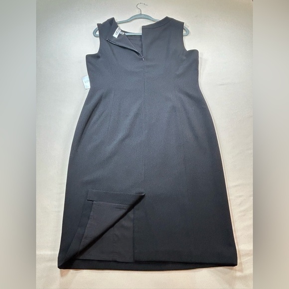 NWT Kasper Black Lined Sheath Dress Size 12 - Picture 2 of 10